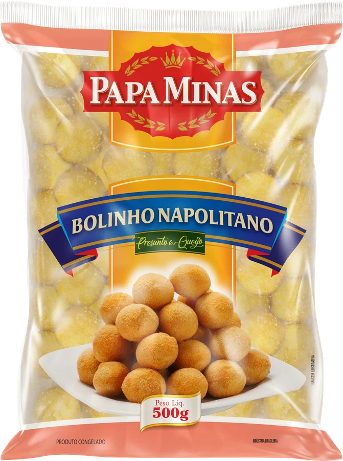 Embalagem Bolinho napolitano Papa Minas, 500 g