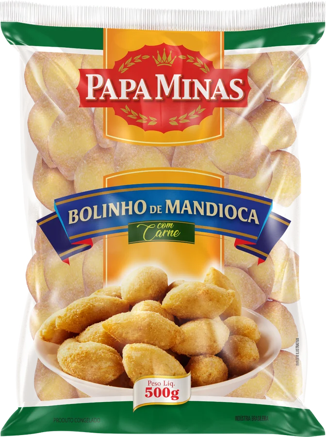 Embalagem Bolinho de mandioca Papa Minas, 500 g