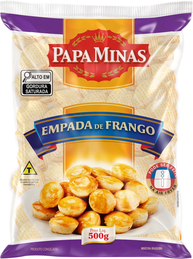 Embalagem Empada de frango Papa Minas