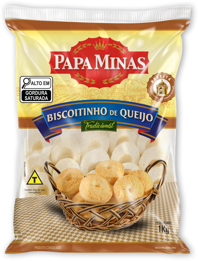 Embalagem Biscoitinho de queijo Papa Minas, 1 kg